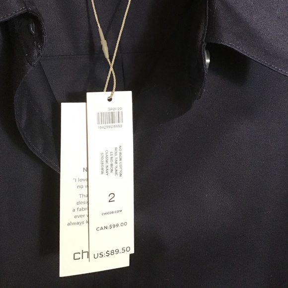 Non-iron Cotton roll back tunic - Picture 4 of 5